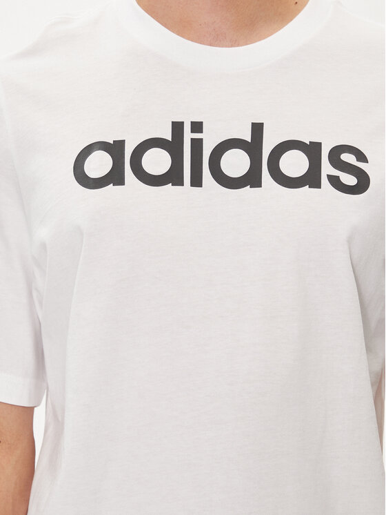 adidas adidas Tričko Essentials Single Jersey Linear Embroidered Logo T-Shirt IC9276 Biela Regular Fit