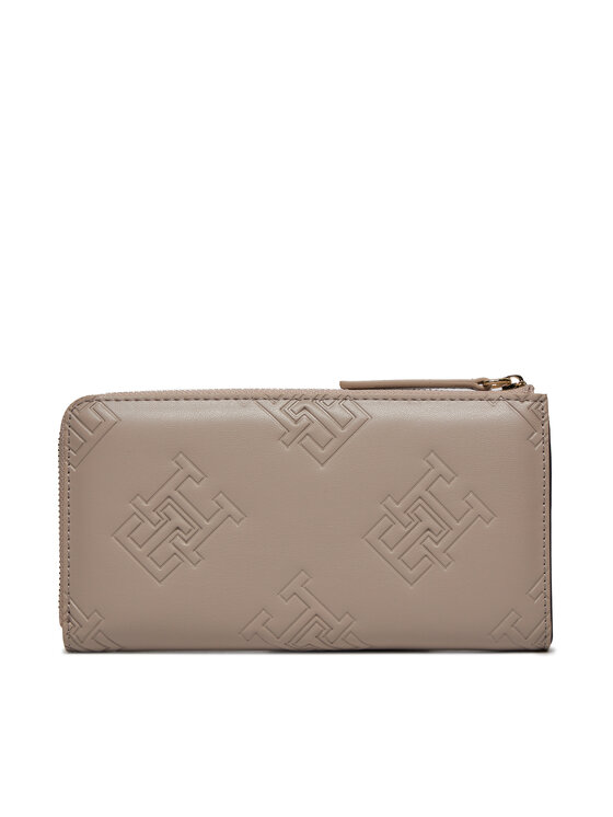 Tommy Hilfiger Tommy Hilfiger Великий жіночий гаманець Th Refined Large Za Mono AW0AW15756 Сірий