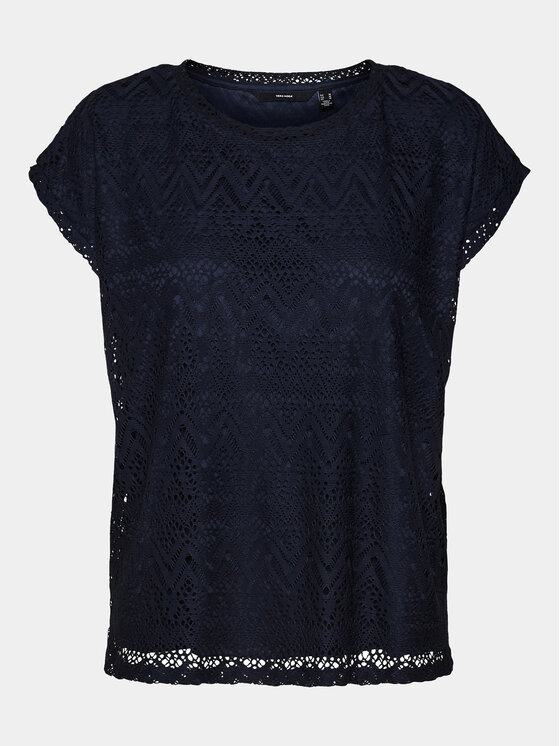 Vero Moda Vero Moda Bluzka Maya 10304457 Granatowy Wide Fit