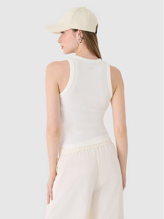4F 4F Top 4FWSS25TSLEF119-11S Biały Slim Fit