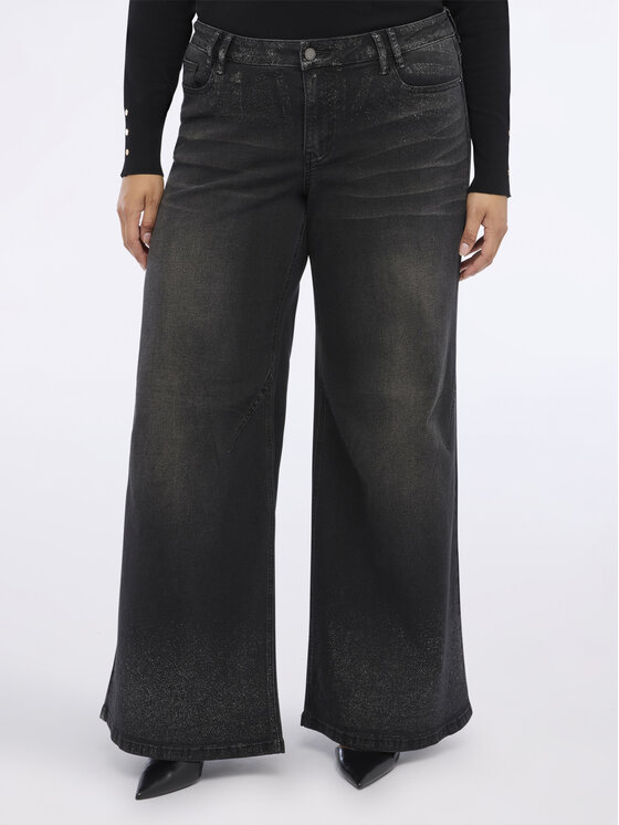 Fiorella Rubino Fiorella Rubino Jeansy P407T304970N033 Czarny Baggy Fit