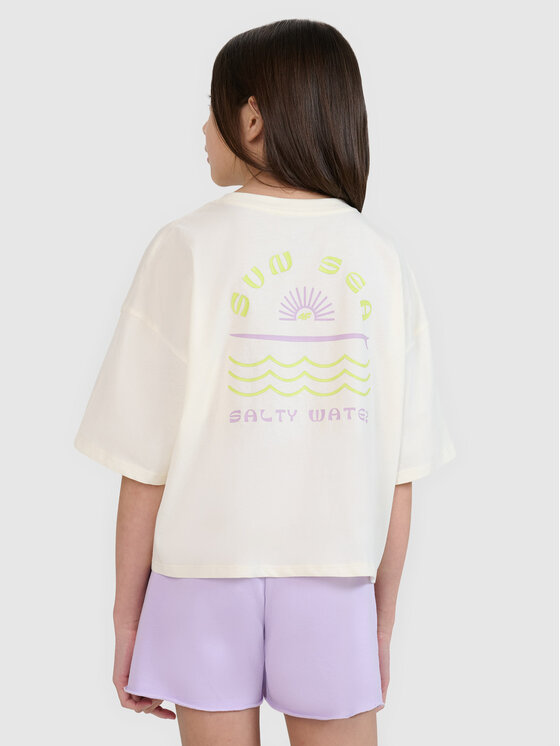 4F 4F T-Shirt SWELLS OF THE OCEAN Biały Oversize