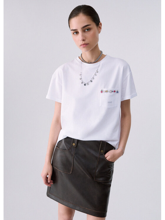 Liu Jo Liu Jo T-Shirt WF6434J0088L9368 Biały Regular Fit