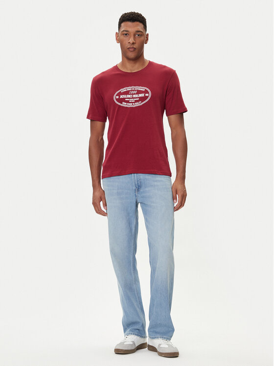 Jack & Jones Jack & Jones Тишърт York 12283800 Червен Relaxed Fit