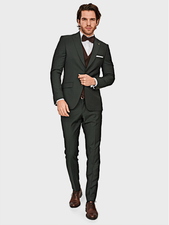 Evenemen Evenemen Garnitur Lincoln Zielony Slim Fit