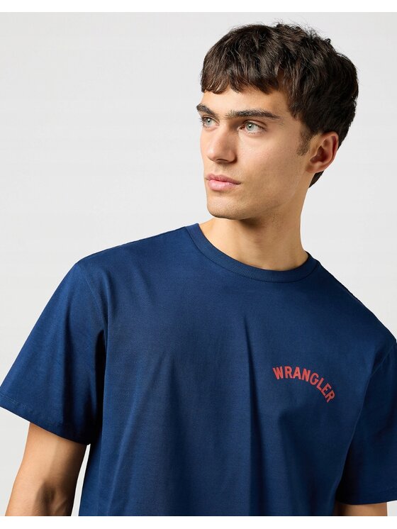 Wrangler Wrangler T-Shirt Graphic Tee Niebieski Regular Fit