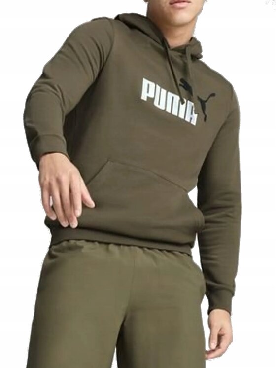 Puma Puma Bluza Ess 2 Color No- 1 Logo Hoodie Tr De 684712 Zielony Regular Fit