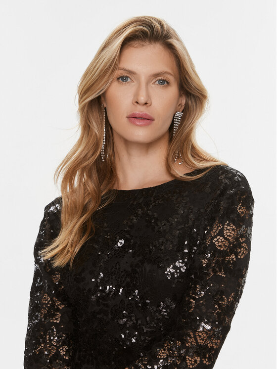 Kontatto Kontatto Коктейлна рокля BO350 Черен Slim Fit