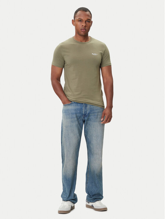 Pepe Jeans Pepe Jeans T-shirt Original Basic 3N PM5010133 Kaki Regular Fit