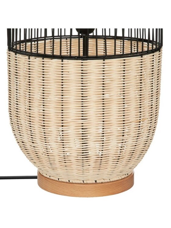MIAhome MIAhome Lampa podłogowa metal z wikliną 95 cm Czarny