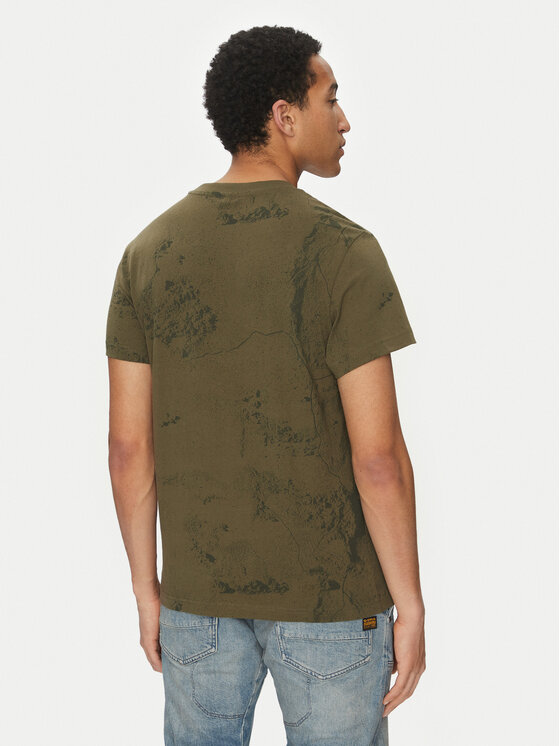 G-Star Raw G-Star Raw Marškinėliai Wash D25973-C338 H343 Žalia Regular Fit