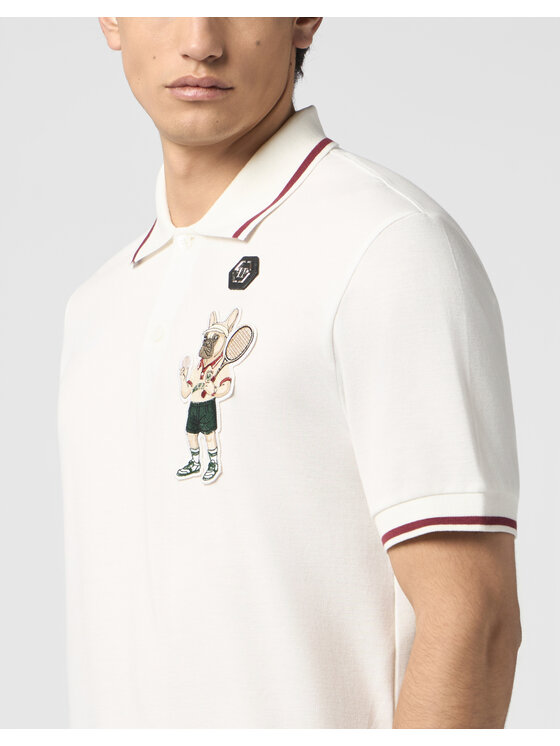 PHILIPP PLEIN PHILIPP PLEIN Polo 30555 Biały Slim Fit