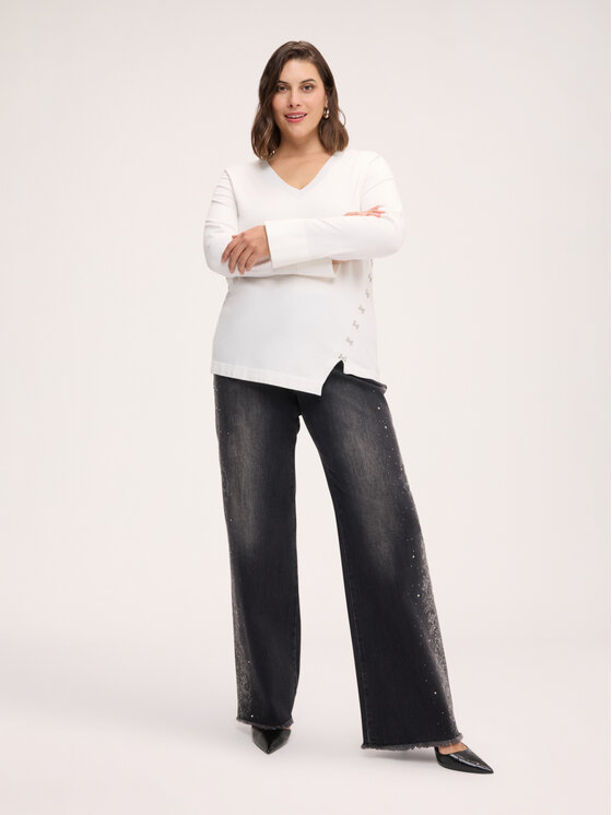 Fiorella Rubino Fiorella Rubino Maglione M350L008633N011 Bianco Boxy Fit