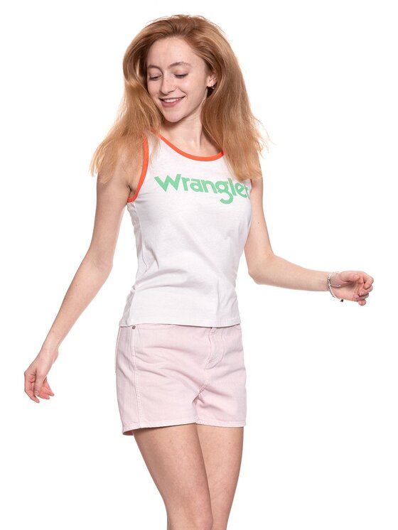 Wrangler Wrangler T-shirt RETRO KABEL TANK Rosa Regular Fit