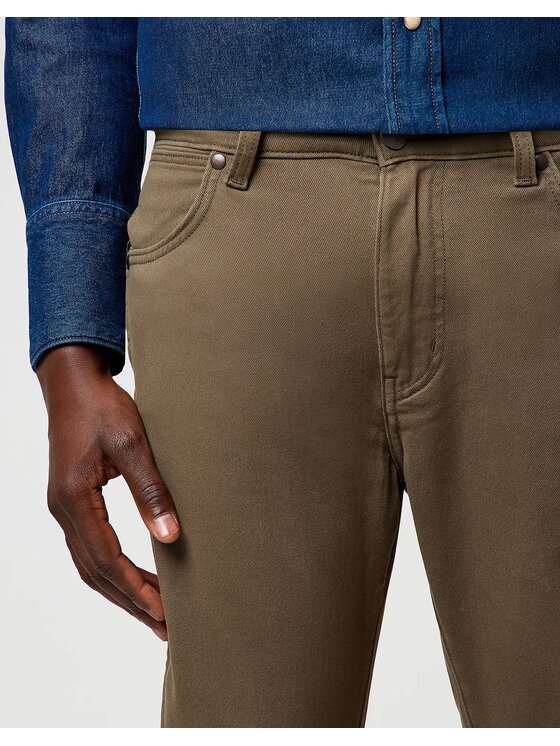 Wrangler Wrangler Spodnie materiałowe LARSTON Brązowy Slim Fit