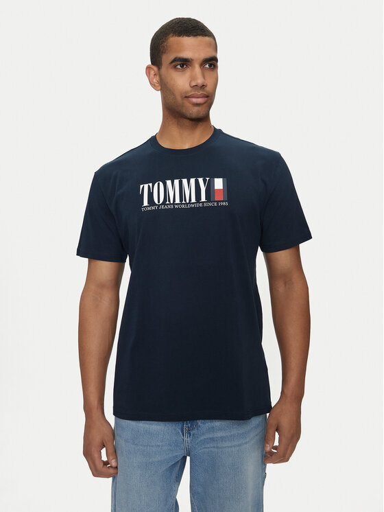 Tommy Jeans Tommy Jeans Majica DNA Flag DM0DM18533 Mornarsko modra Regular Fit