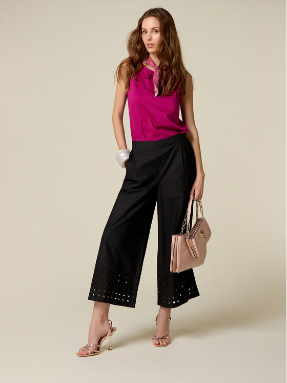 Oltre Oltre Pantaloni di tessuto P00NJ002435N033 Nero Baggy Fit