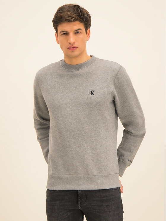 Calvin Klein Jeans Calvin Klein Jeans Mikina Embroidered Logo J30J314536 Sivá Regular Fit
