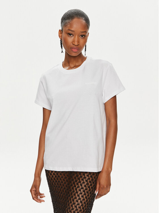 Pepe Jeans Piera - T-Shirt Donna Bianca, XL, Girocollo Ampio E Orlo Cropped, Cotone Morbido