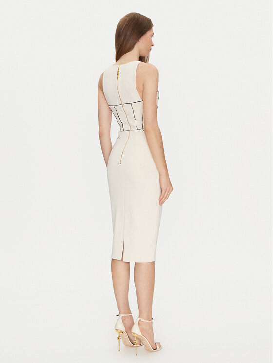 Elisabetta Franchi Elisabetta Franchi Rochie cocktail AB-724-51E2-V440 Écru Slim Fit