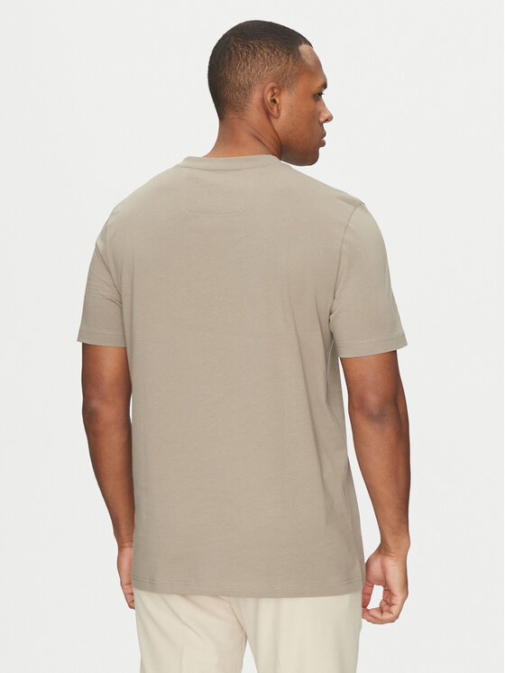 BOSS BOSS T-Shirt Tape Logo 50530990 Beżowy Regular Fit