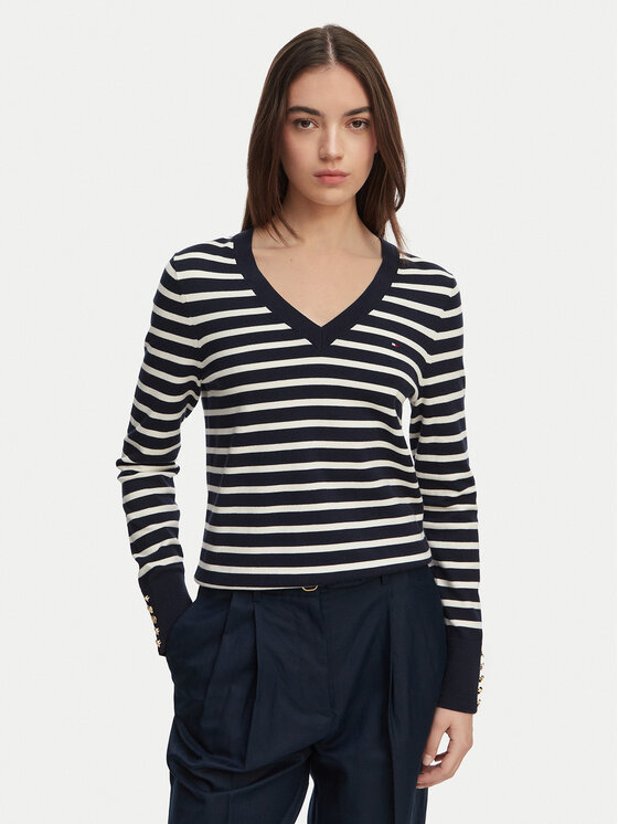 Tommy Hilfiger Tommy Hilfiger Sveter WW0WW40098 Tmavomodrá Regular Fit