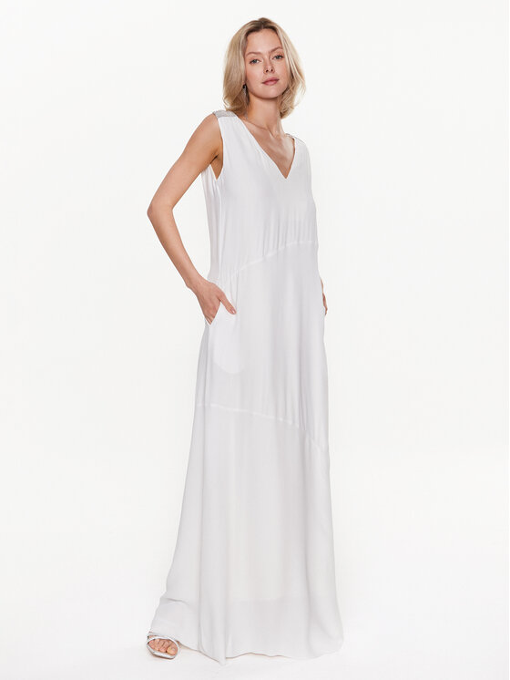 Fabiana Filippi Лятна рокля ABD273W223 Бял Regular Fit