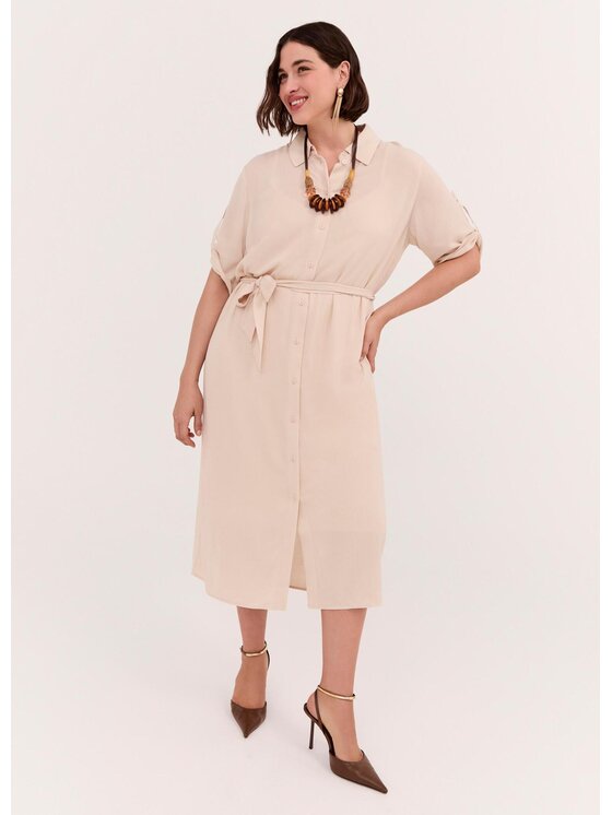 Fiorella Rubino Fiorella Rubino Sukienka koktajlowa 7040T001801N002 Kremowy Regular Fit