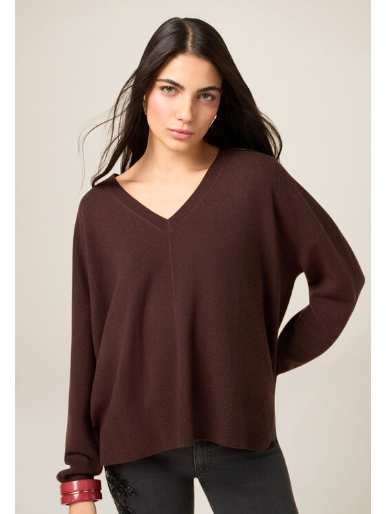Oltre Oltre Sweter M167E002177N022 Brązowy Regular Fit