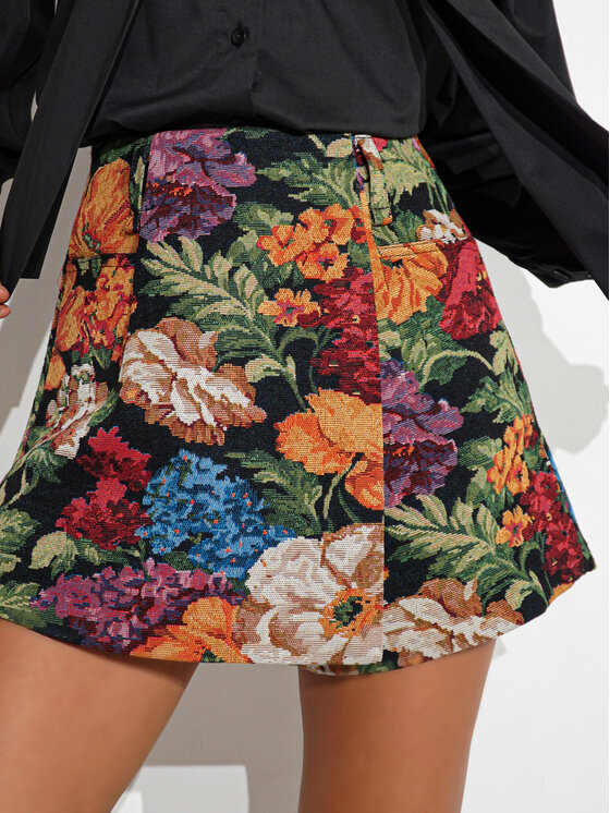 LilaLou LilaLou Spódnica mini Numer Czarny Regular Fit