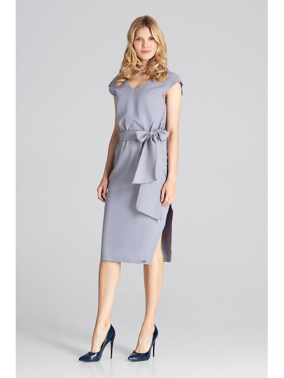 FIGL FIGL Sukienka M674 Szary Regular Fit