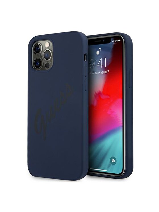 Guess Guess Etui na telefon iPhone 12 Pro Max Niebieski