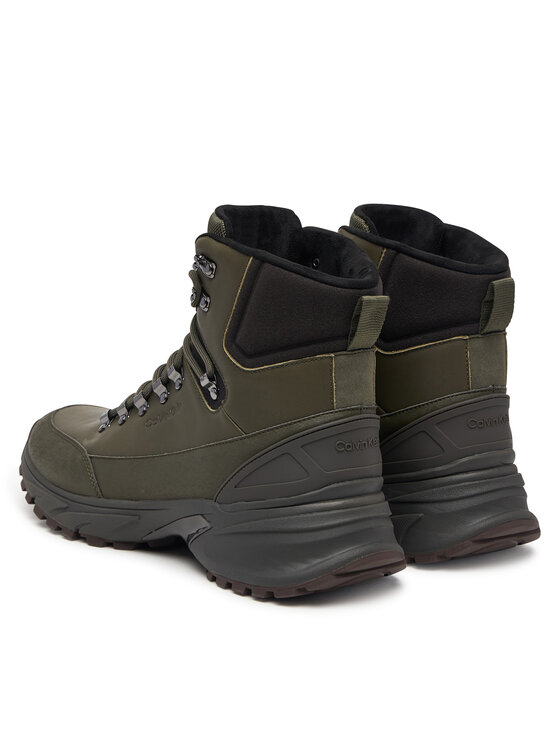 Calvin Klein Calvin Klein Kotníková obuv Hike Runner Mid Laceup Lth HM0HM02323 Zelená