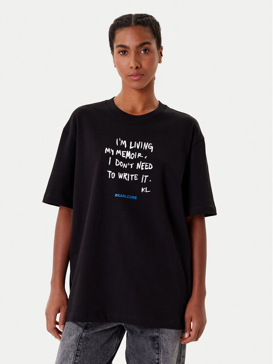 Karl Lagerfeld Jeans Karl Lagerfeld Jeans T-Shirt A4W17009 Czarny Relaxed Fit