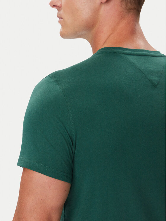 Tommy Jeans Tommy Jeans T-Shirt DM0DM04411 Zielony ciemny Slim Fit