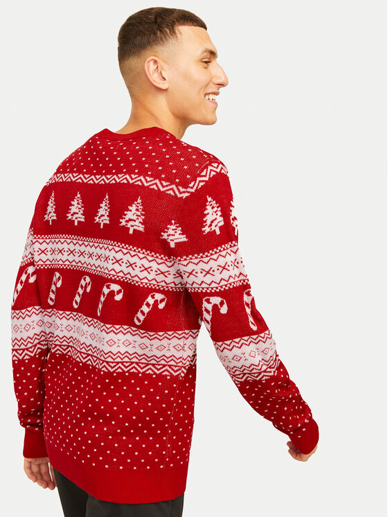 Jack & Jones Jack & Jones Sweater Xmas Gabriel 12266118 Piros Regular Fit