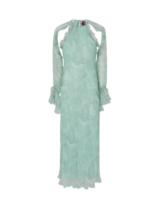 PINKO PINKO Abito da sera MORA ABITO CREPONNE STAMPA ROS Verde Regular Fit