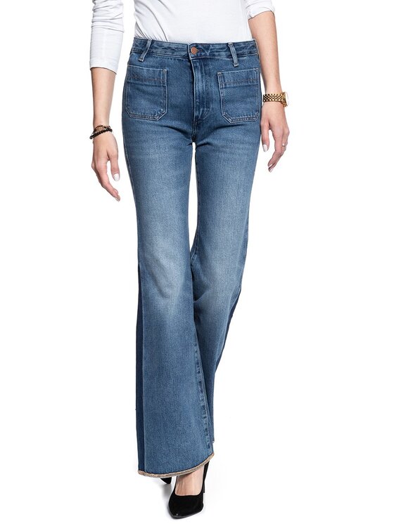 Wrangler Wrangler Jeansy RETRO FLARE Niebieski Loose Fit
