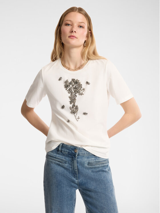 Elena Mirò Elena Mirò T-shirt G277Z000445N011 Bianco Regular Fit