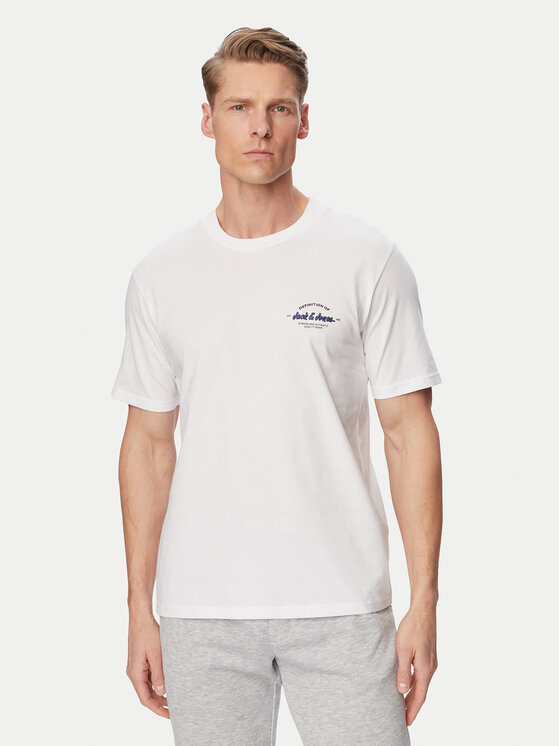 Jack & Jones Jack & Jones Set tricou și pantaloni scurți Brandon 12298184 Alb Regular Fit