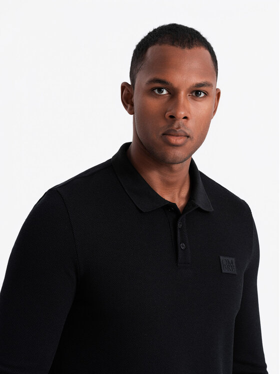 Ombre Ombre S dlouhým rukávem OM-POLS-0131 Černá Regular Fit