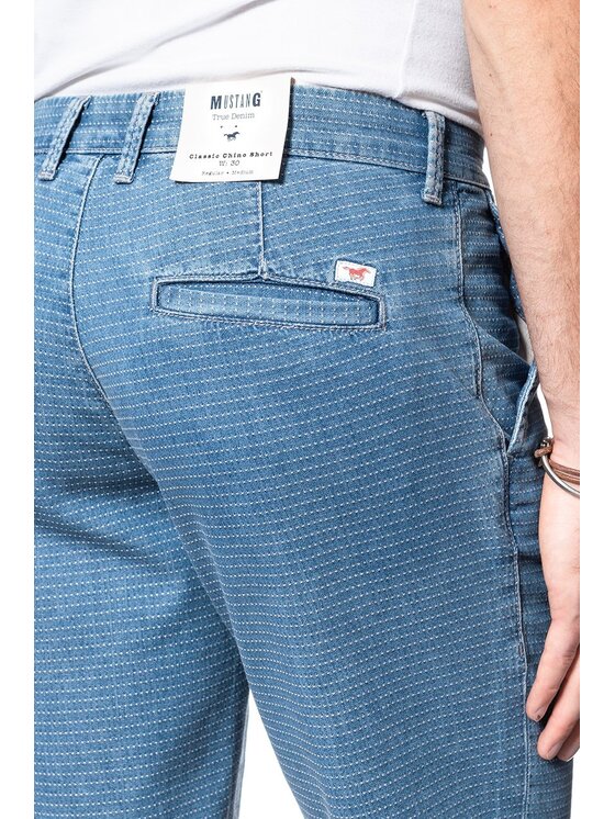 Mustang Mustang Szorty jeansowe CLASSIC CHINO SHORT Biały Regular Fit