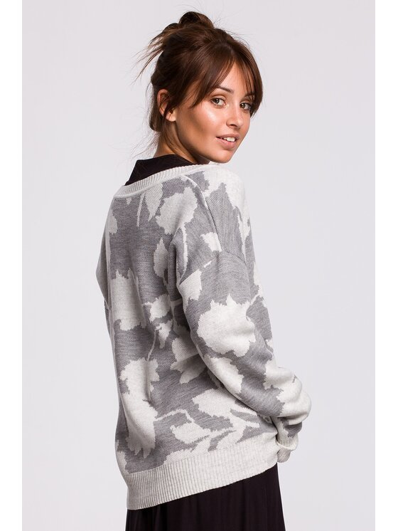 BeWear BeWear Sveter bk056 Sivá Baggy Fit