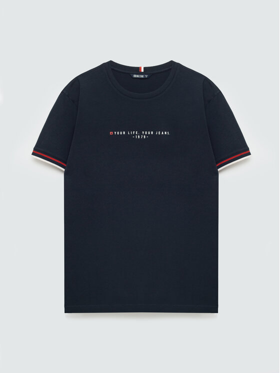 BIG STAR BIG STAR T-Shirt BORTOR Granatowy Basic Fit