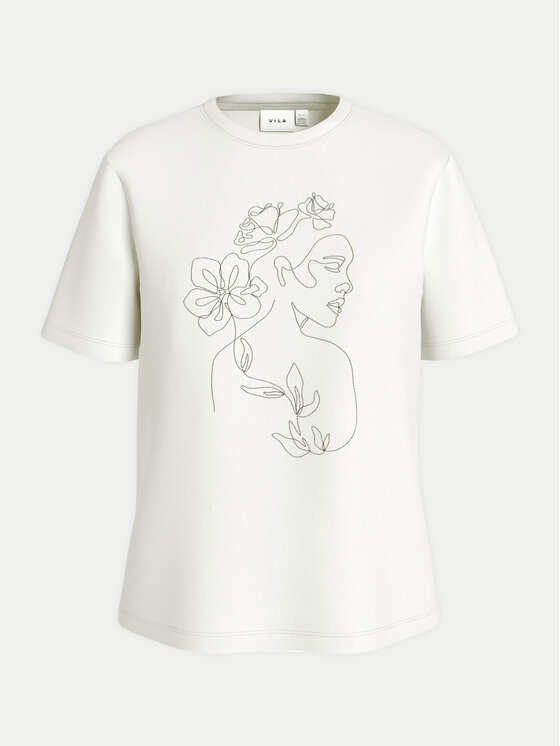 Vila Vila T-shirt Sybil 14108062 Bijela Regular Fit
