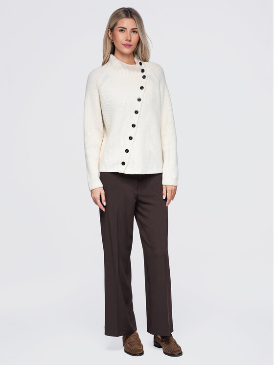 Ombre Ombre Sweter OW-SW-E0014 Beżowy jasny Regular Fit