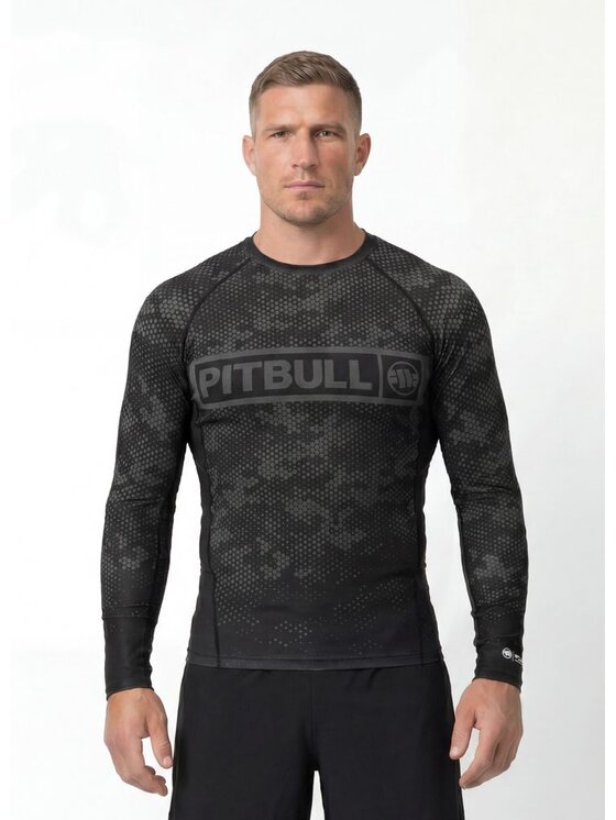 PITBULL PITBULL Koszulka techniczna HEX CAMO HILLTOP Czarny Regular Fit