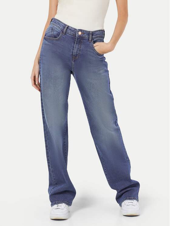 Noisy May Jeans Hlače Yolanda 27025067 Modra Wide Leg