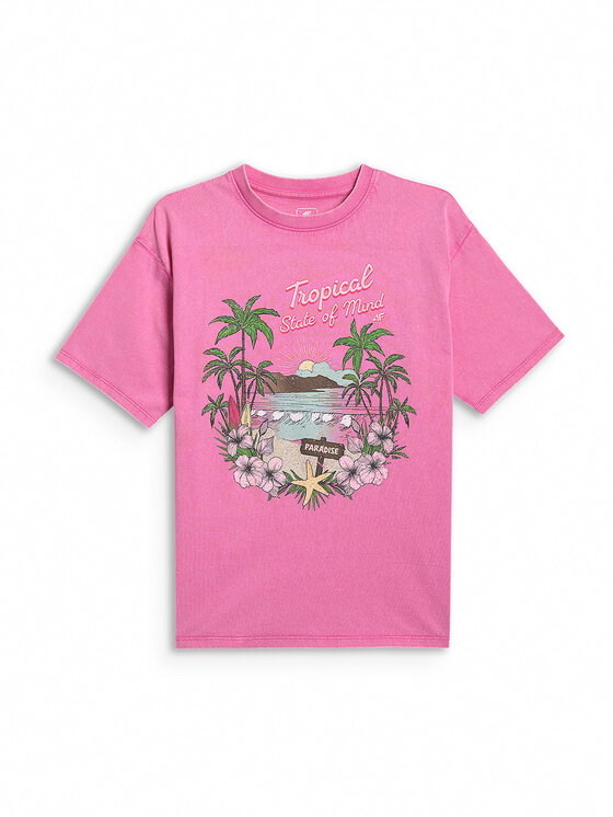 4F 4F T-Shirt SUMMER SPLASH Różowy Loose Fit