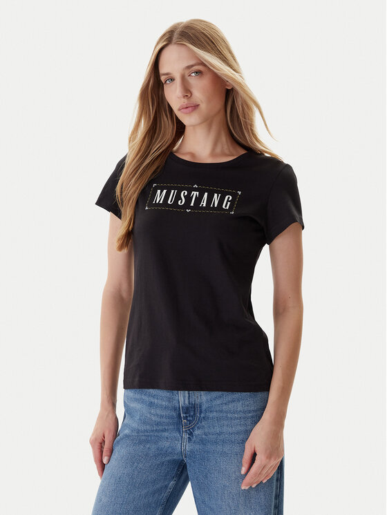 Mustang Mustang Póló Loa 1016754 Fekete Slim Fit